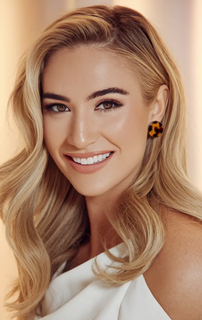 fall hair color for blondes 2025 Caramel Balayage Waves for a Classic Fall Glow