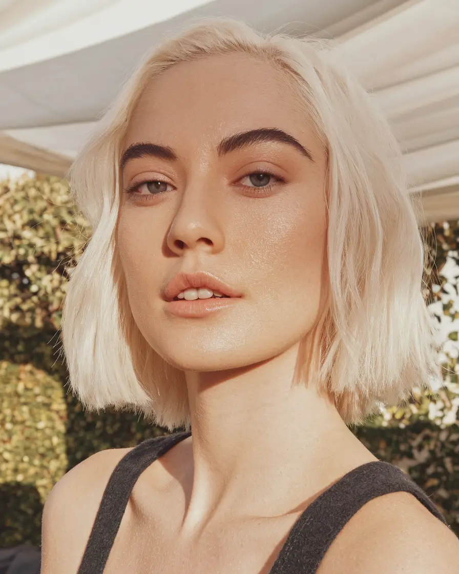 fall hair color for blondes straight+Blunt Pearl Blonde for Sleek Simplicity