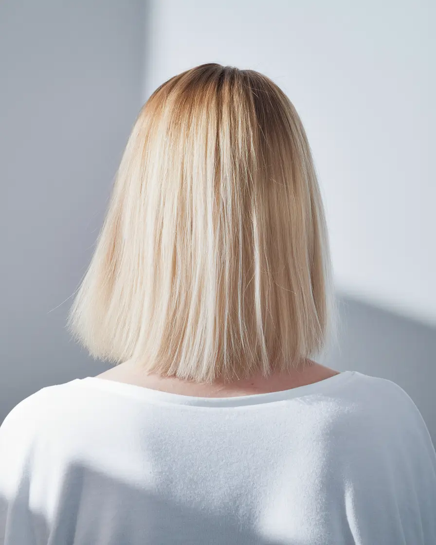 fall hair color for blondes straight+Root-Shadowed Buttery Blonde Bob