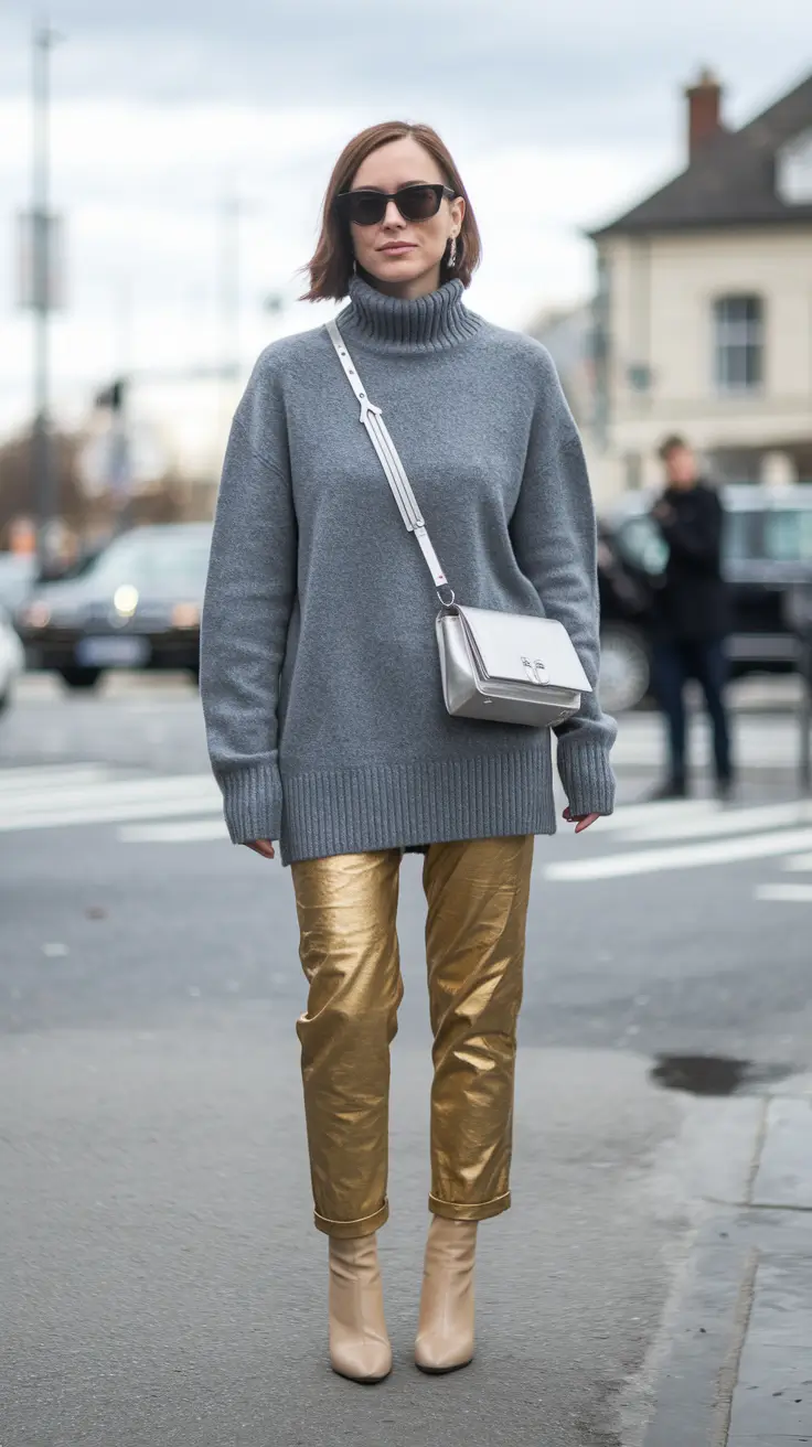 Paris street - Metallic Energy on a Cloudy Day