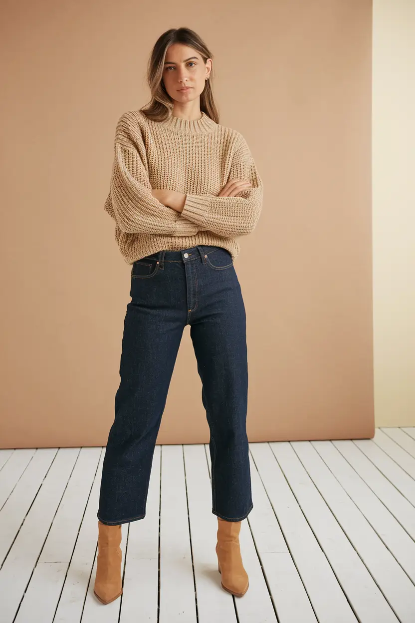 fall office outfits for women casual jeans Effortless Knits and Elevated Casual Jeans