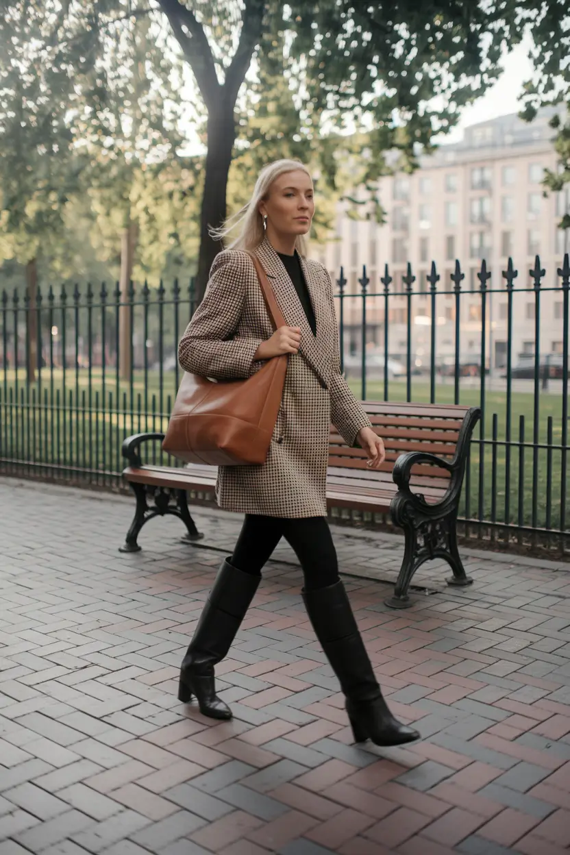 fall office outfits for women boots Equestrian-Inspired Layers on the Move