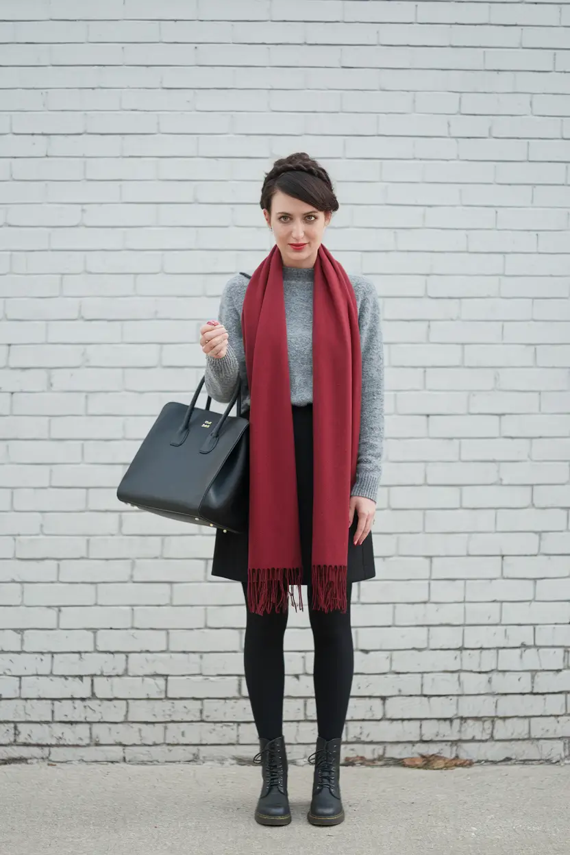 fall office outfits for women black skirt Classic Black Skirt with Cold-Weather Edge