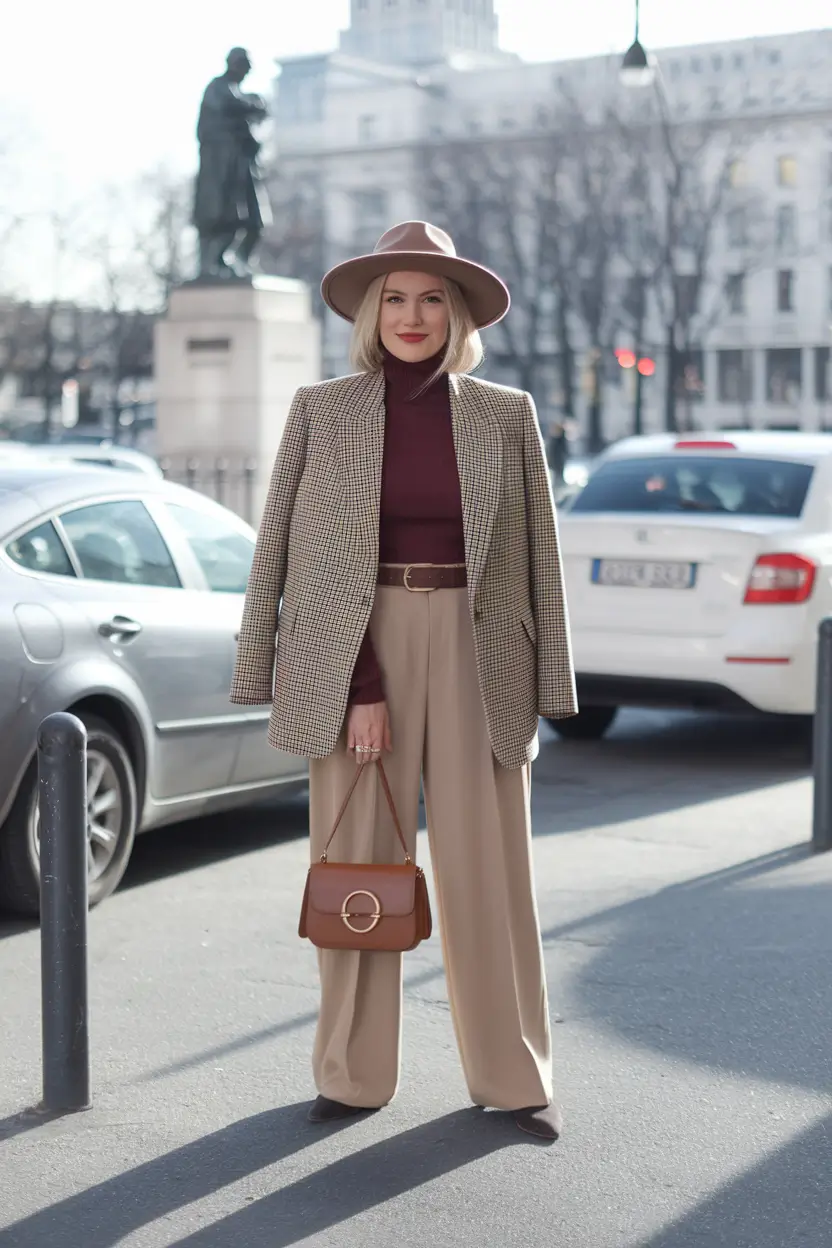 fall work outfits for women business Warm Neutrals and Power Femininity