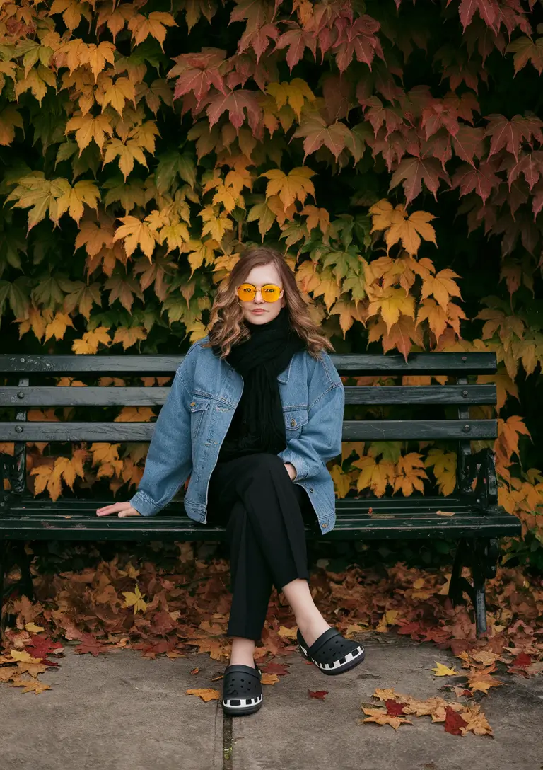 On-Trend Fall outfits Ideas 2025+Layered Denim With a Pop of Sunshine