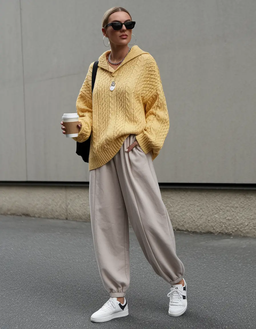 On-Trend Fall outfits Ideas 2025+Buttery Yellow Knits and Soft Structure