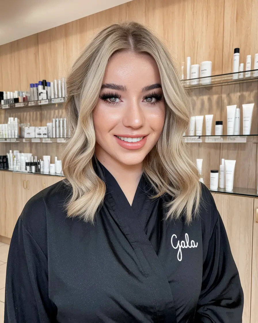 fall haircuts 2025 oval face Soft Blonde Waves with Mid-Length Layers