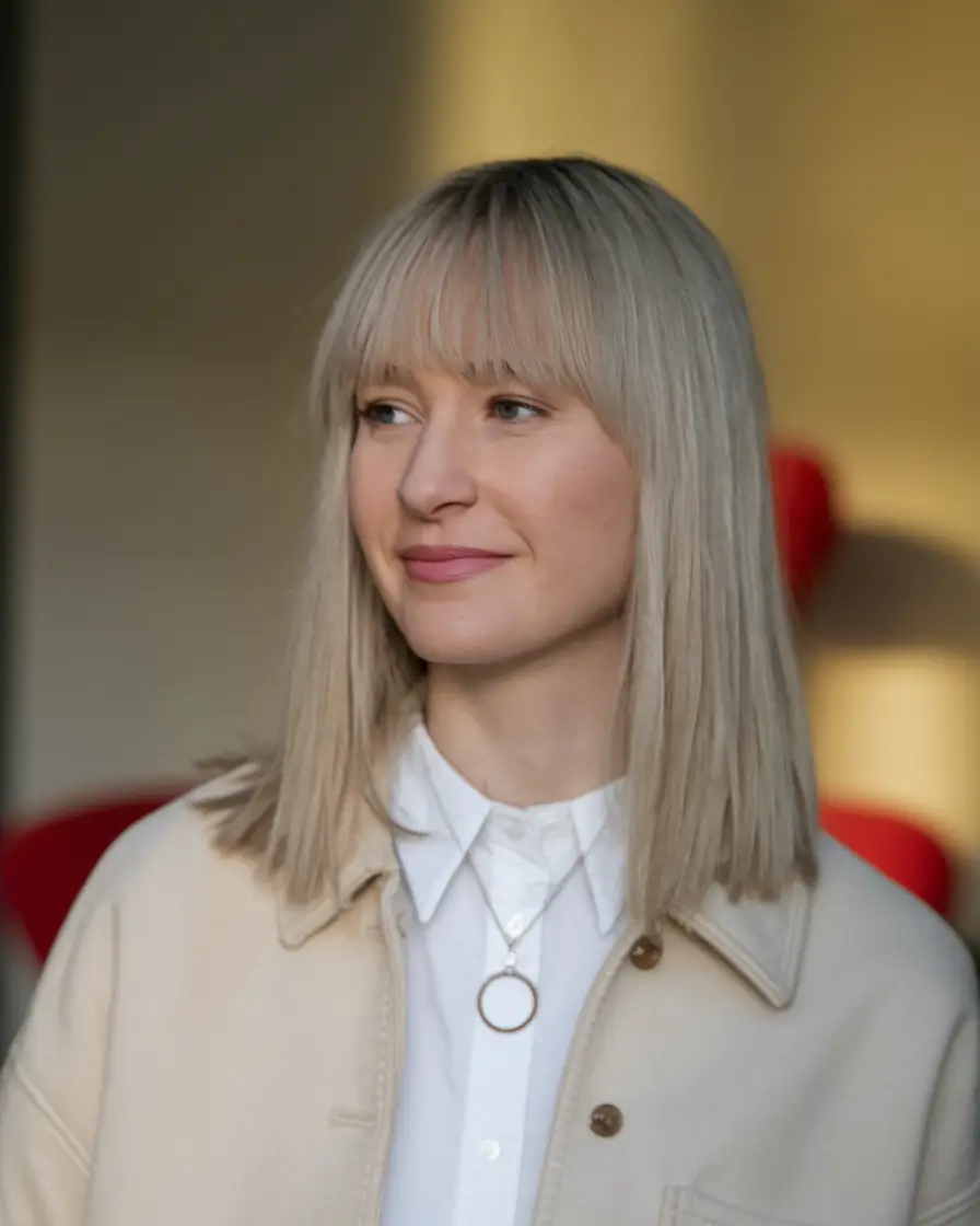 oval face haircuts with bangs Straight Cut with Blunt Bangs