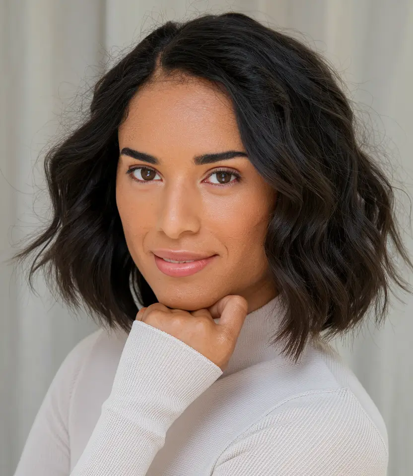 oval face haircuts short wavy hair Textured Waves for Effortless Cool