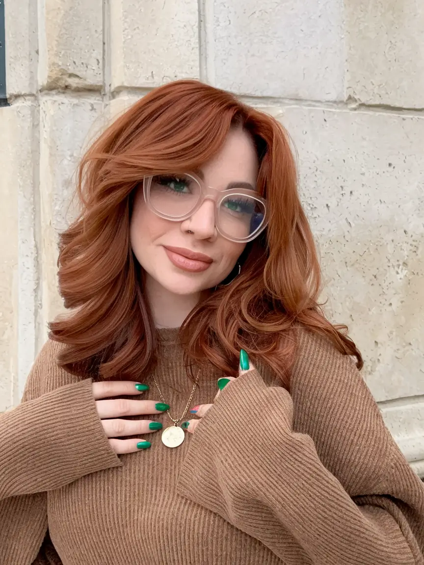fall haircuts 2025 medium oval face Retro Blowout Layers with Face-Framing Bangs