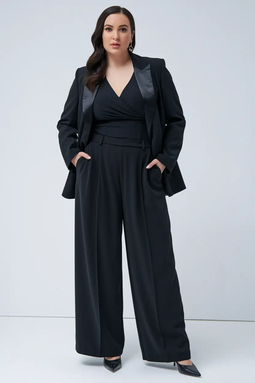 plus size fall fashion All-Black Confidence: Sleek, Modern, and Made for 2025