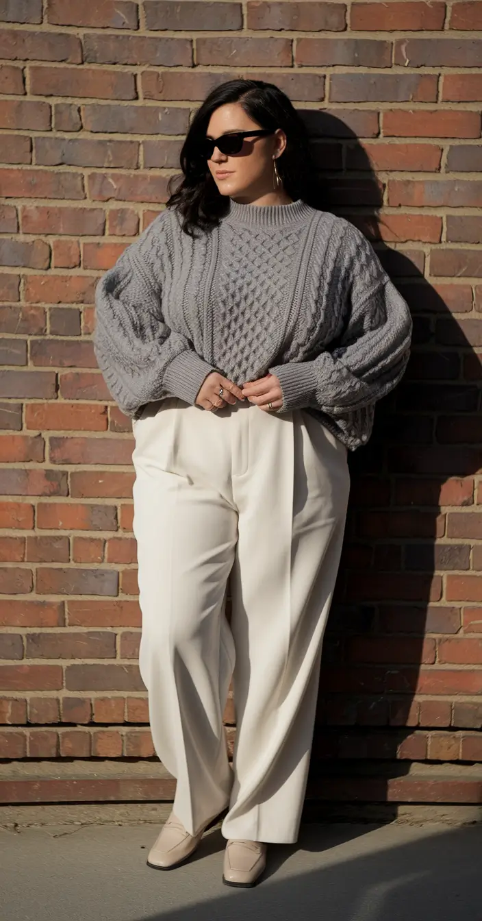 plus size fall fashion Cozy Chic for a Structured Autumn Mood
