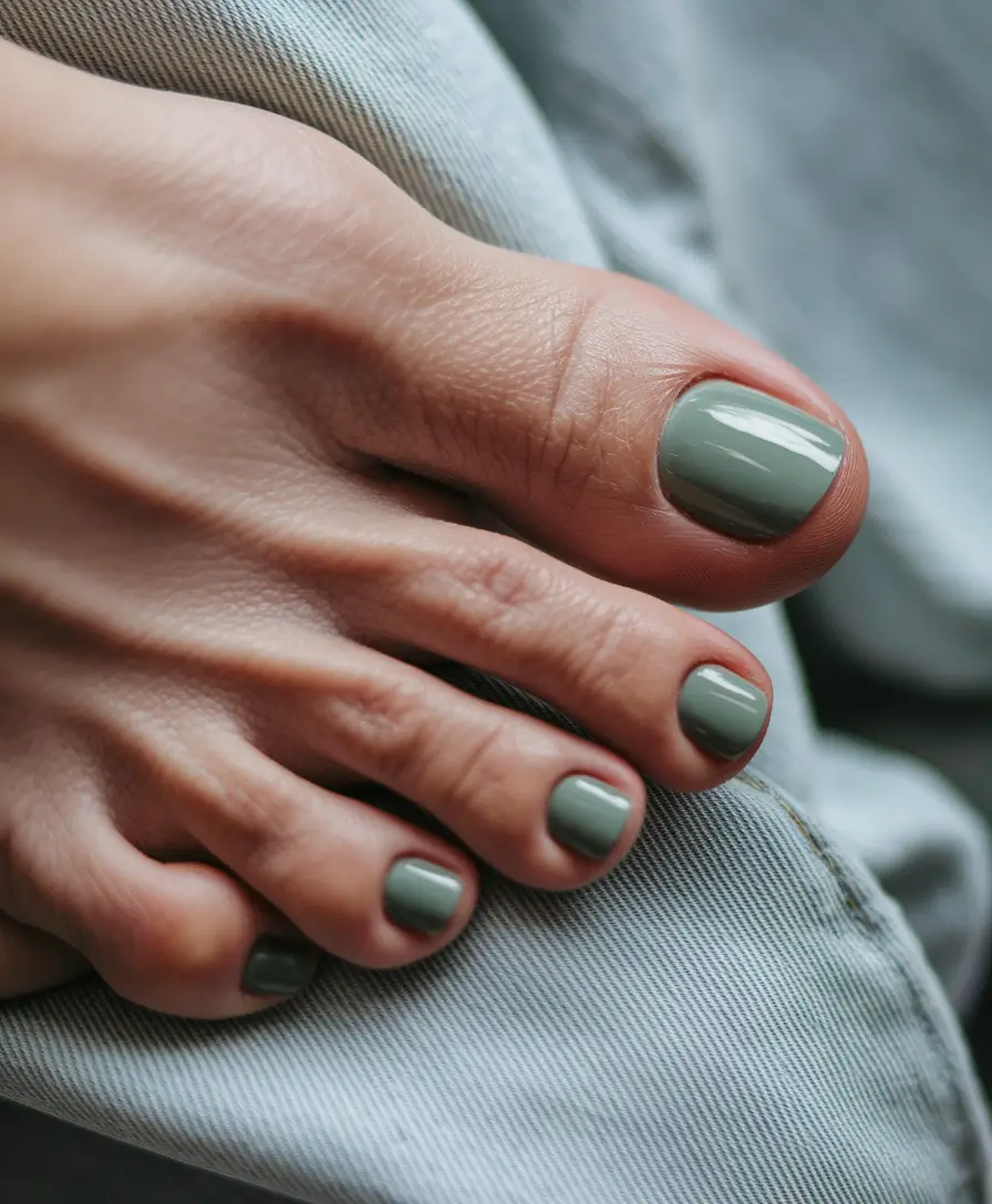 toe nails ideas for september+Muted Sage for Everyday Calm