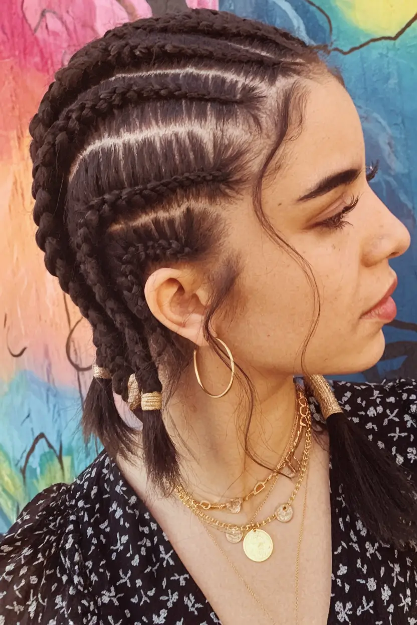2025 thick hair Statement Braids with a Sculptural Finish
