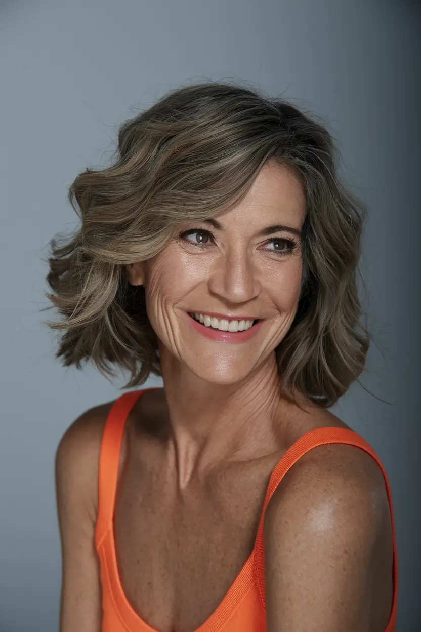 Fall haircuts for women over 50 Playful Tousled Bob with Lived-In Volume