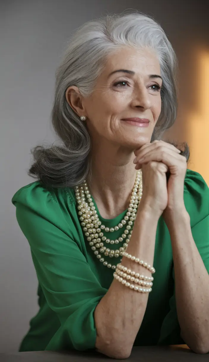 Fall haircuts for women over 50 Vintage Glamour Waves with Deep Part