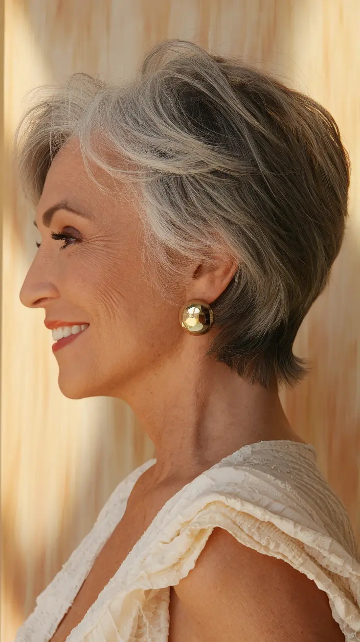 Fall haircuts for women over 50 Ultra Short Pixie with Volume and Edge