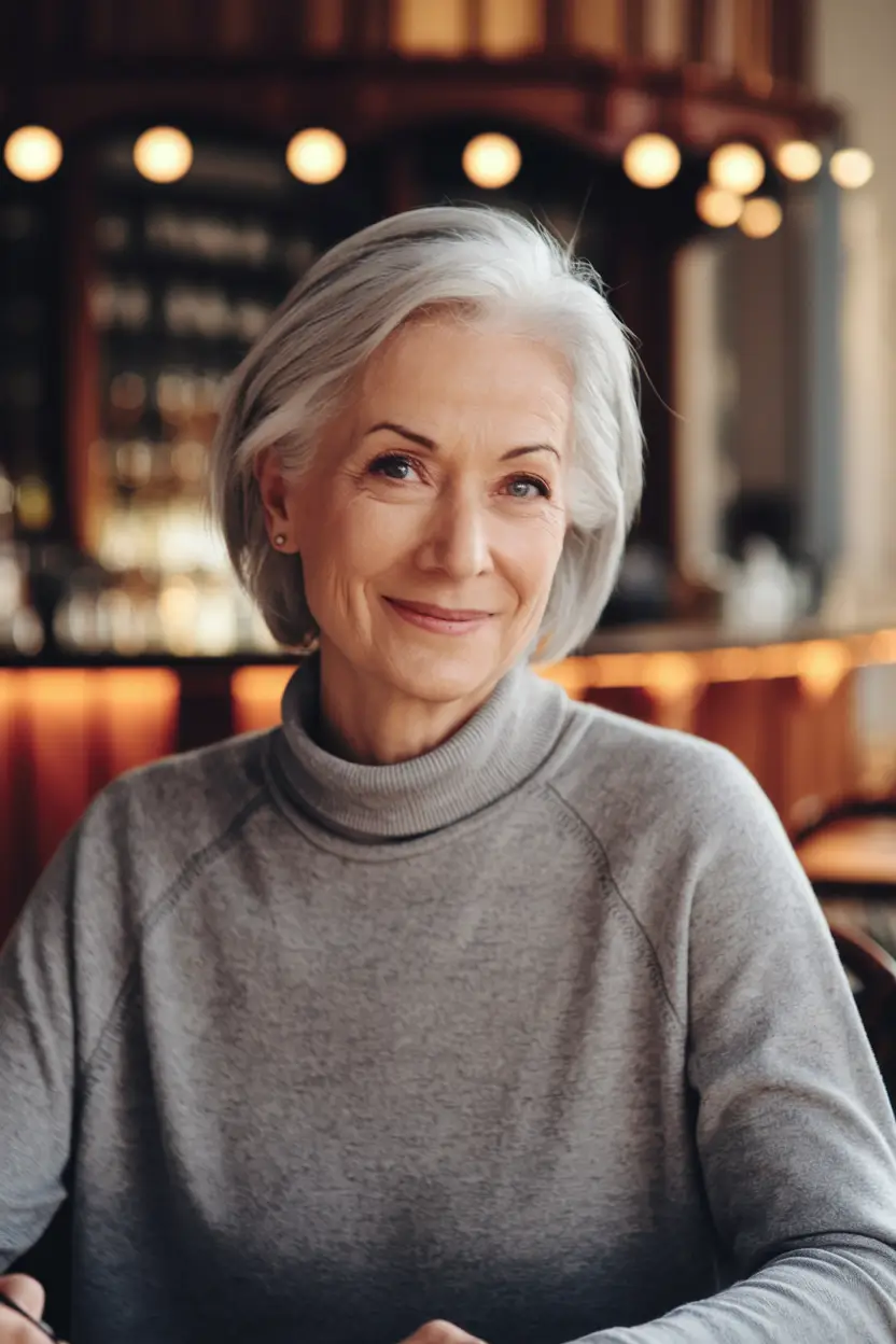 Fall haircuts for women over 50 Elegant Medium-Length Shag with Natural Wave