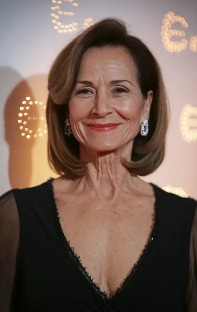 Fall haircuts for women over 50 Sleek Long Bob with Face-Framing Layers