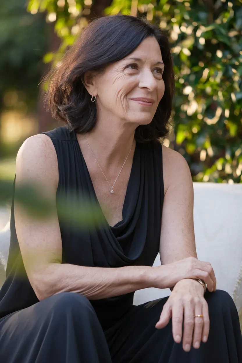 Fall haircuts for women over 50 Glossy Chin-Length Bob with Natural Texture