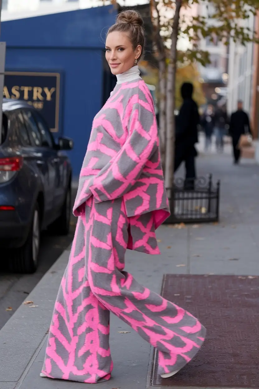 fall fashion trends for women 2025 Oversized Power Sets with Graphic Impact