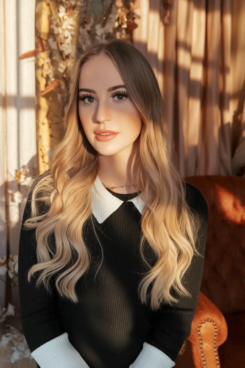 fall hair colors for blondes Buttery Blonde Waves with Subtle Depth