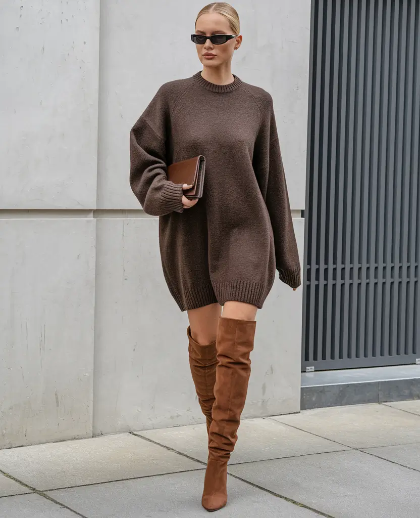 Trendy & New Fall outfits to Wear 2025+Oversized and Elevated: The Return of the Sweater Dress