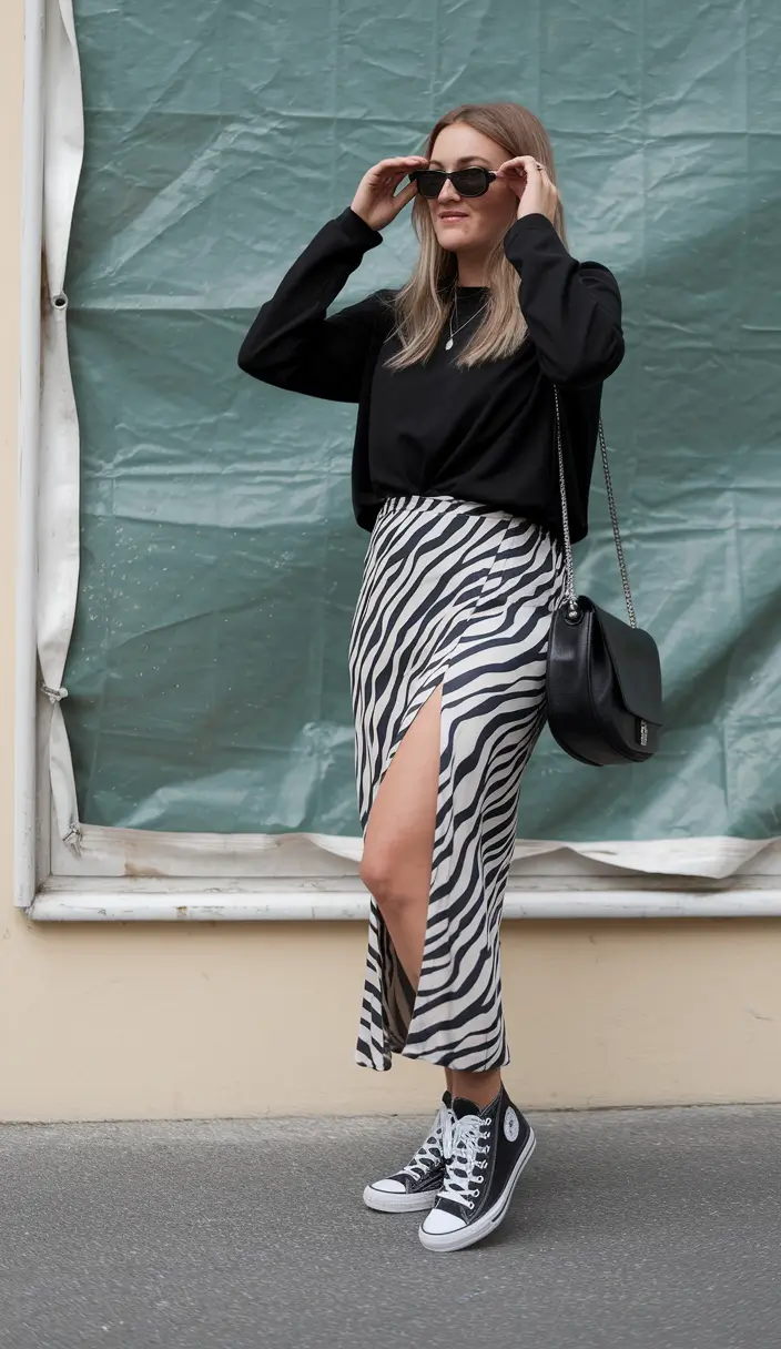Trendy & New Fall outfits to Wear 2025+Retro Sneaker Energy in a Zebra Remix