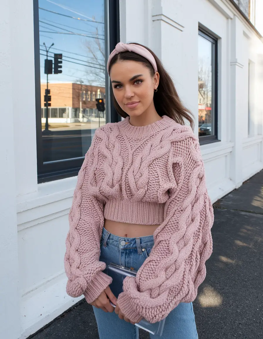 2000s Chunky Knit and Denim with a Nod to the 2000s