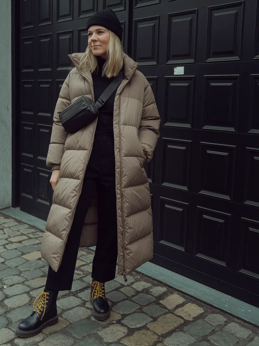 fall fashion outfits black women Elevated Puffer Coat for Cold-Weather City Walks