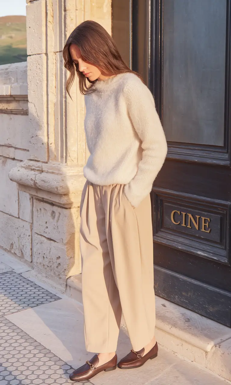 Trendy & New Fall outfits to Wear 2025+Soft Neutrals, Strong Mood: The Luxe Lazy Girl Look