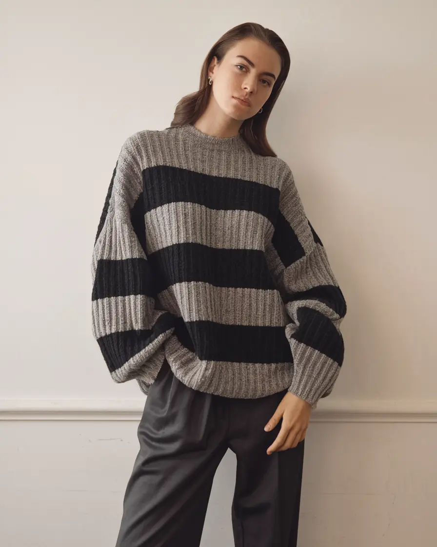warm fall outfits women Minimalist Stripe Play
