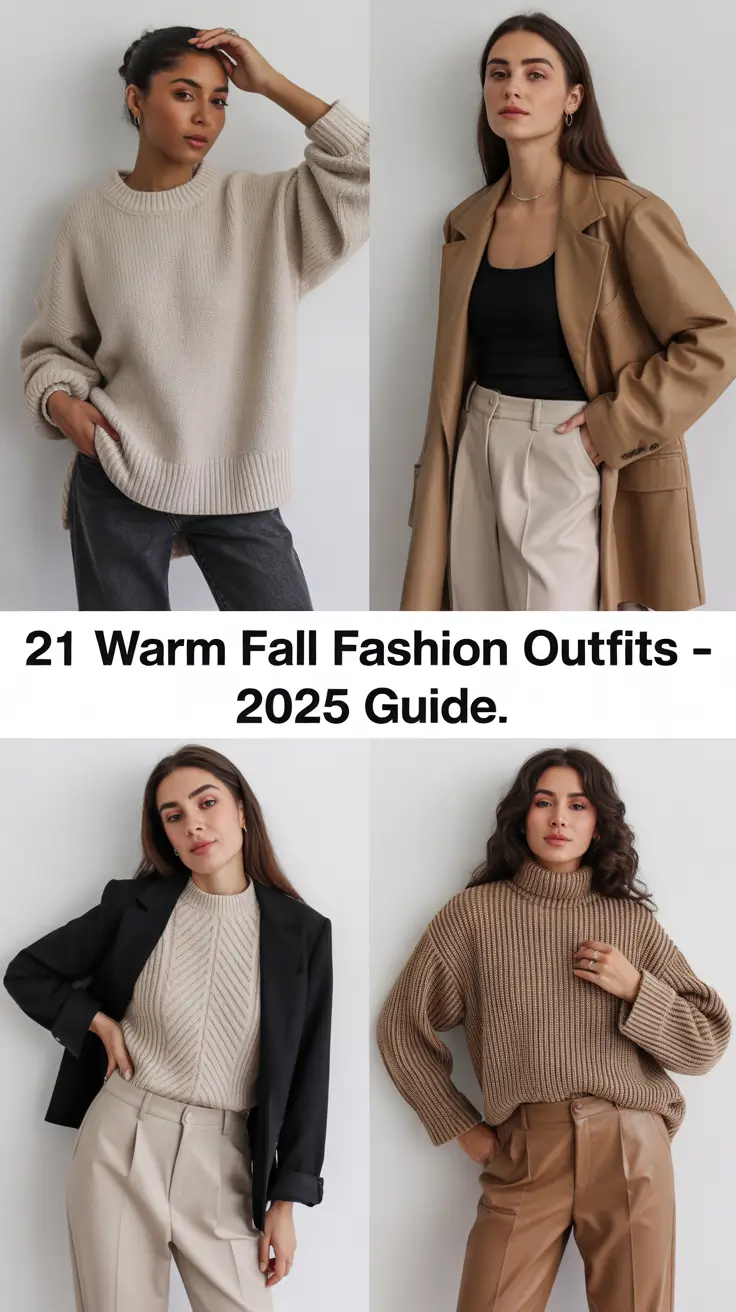 Warm Fall Fashion Outfits – 2025 Guide: Cozy, Casual & Chic Inspo for Every Woman