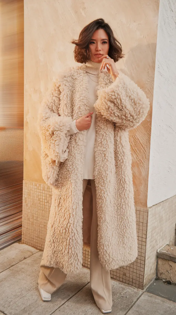 2025 Fall Winter Fashion Cold Weather Outfits Ideas+The Ultimate Teddy Coat Luxe Moment