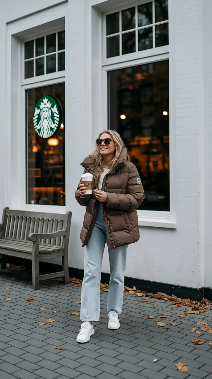 2025 Fall Winter Fashion Cold Weather Outfits Ideas+Everyday Puffer, Elevated for the Coffee Run