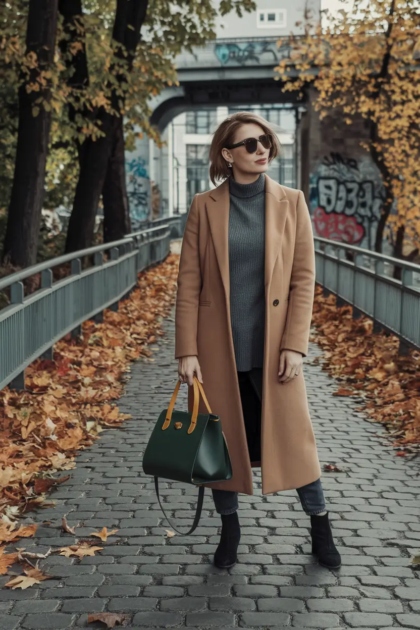 fall winter outfits 2025 Timeless Camel Coat and Cool-Weather Neutrals