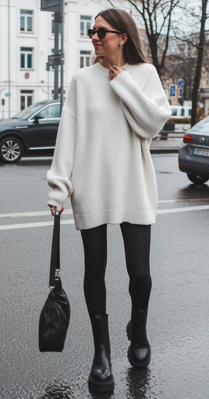 2025 Fall Winter Fashion Cold Weather Outfits Ideas+Oversized Sweater with City-Ready Cool