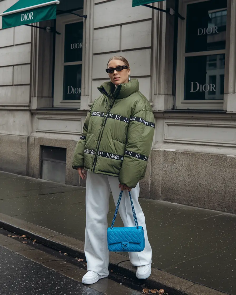2025 Fall Winter Fashion Cold Weather Outfits Ideas+Urban Moss Green Meets Couture Pop