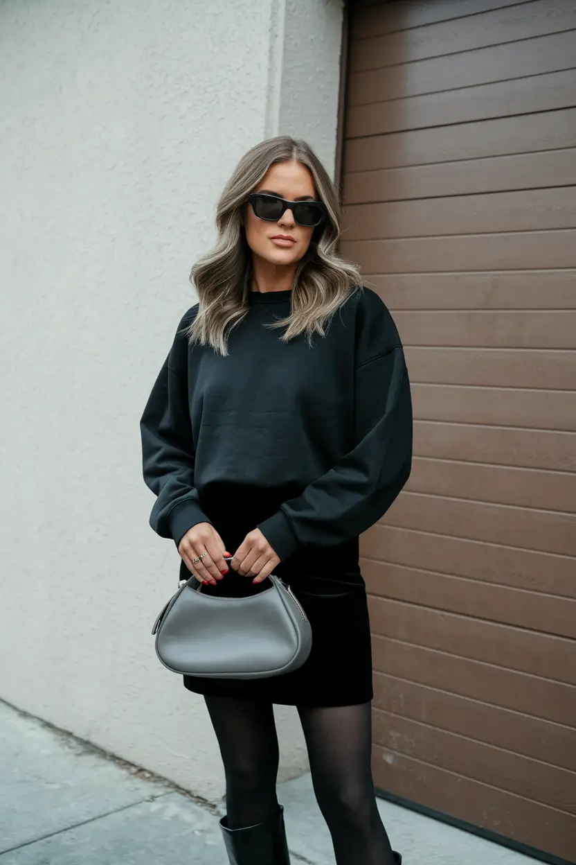 2025 Fall Winter Fashion Cold Weather Outfits Ideas+Modern Noir with Subtle Drama