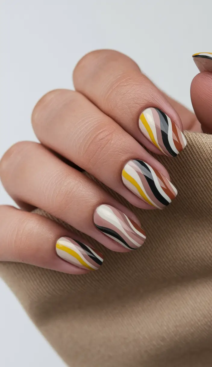 autumn-nails-colors-2025-retro-stripes