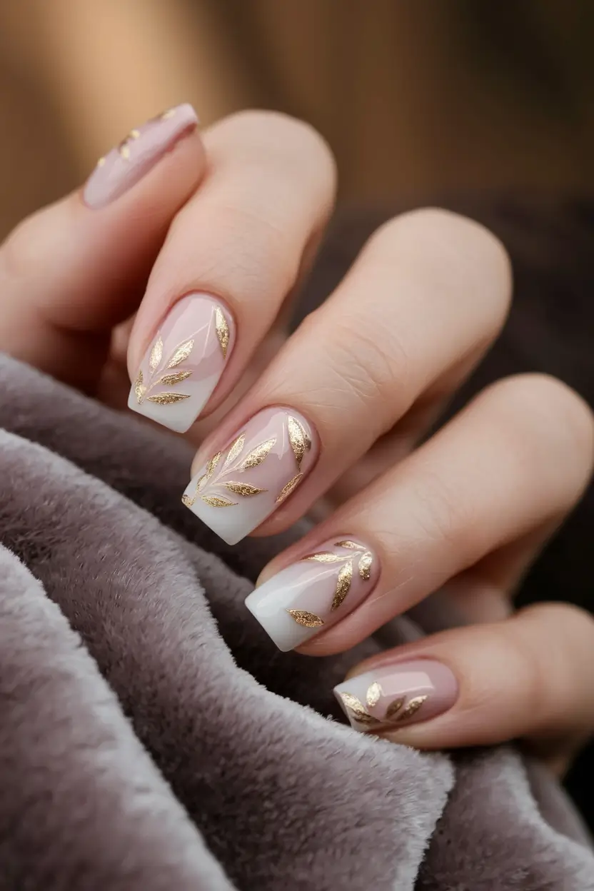 autumn-nails-colors-2025-gold-leaves