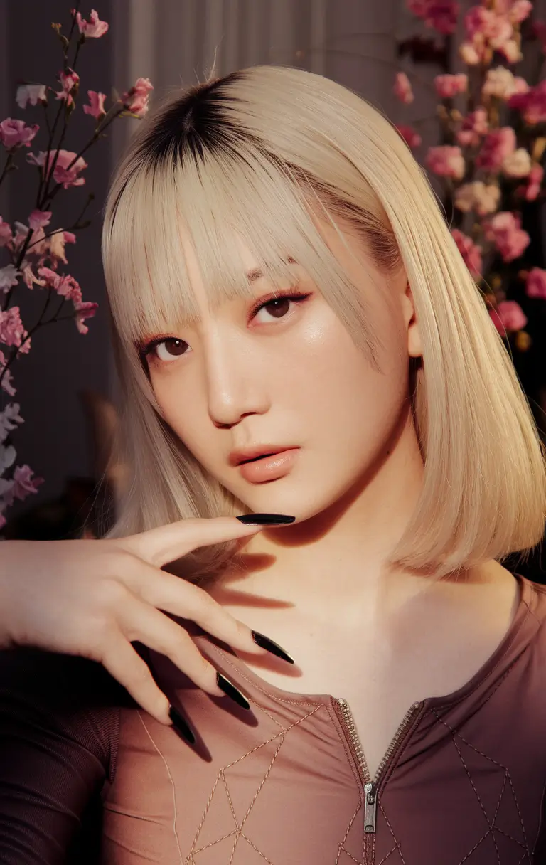cute fall hair colors 2025 Buttery Blonde with Blunt Bangs