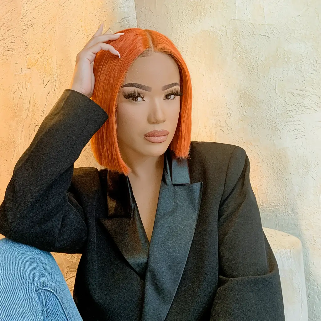 cute fall hair colors 2025 Fiery Copper Bob