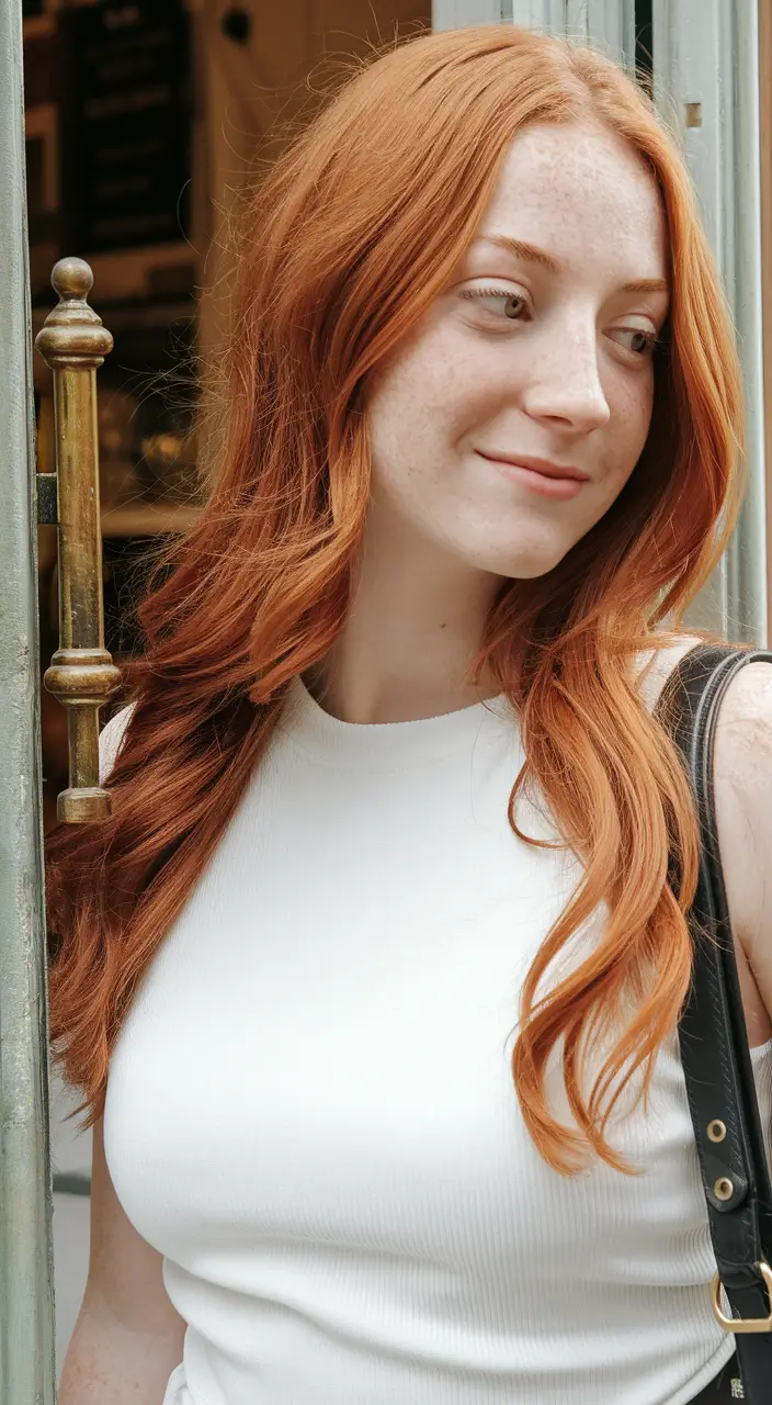 cute fall hair colors 2025 Copper Glow Waves