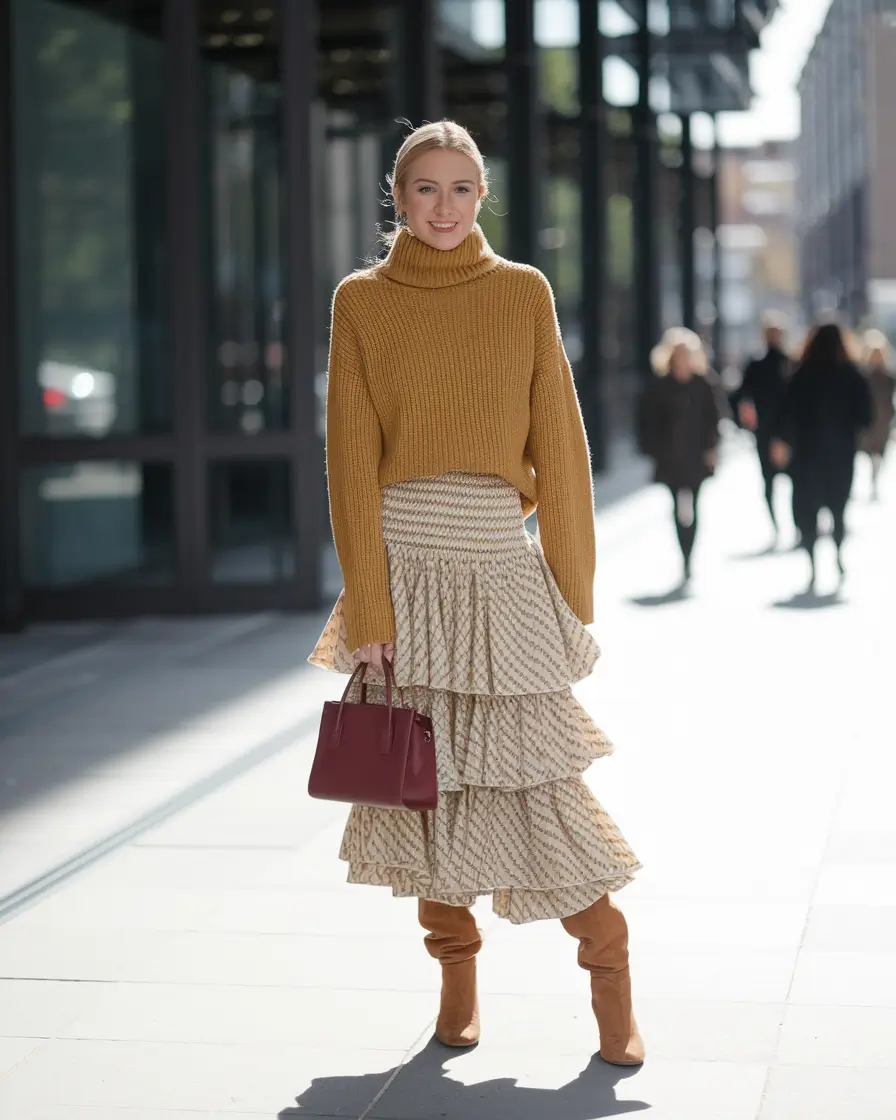 Women's clothing Romantic Layers Meet Rich Knits