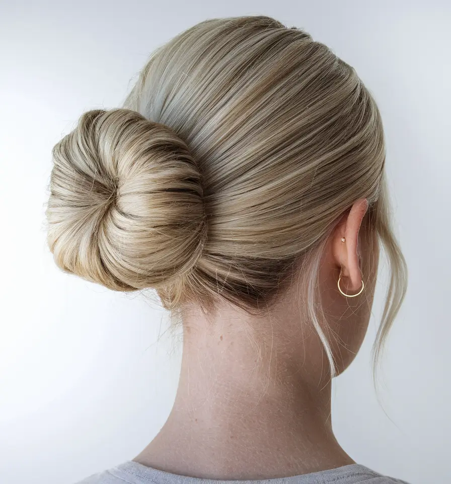 Classic Low Bun easy fall hairstyles for medium hair 2025