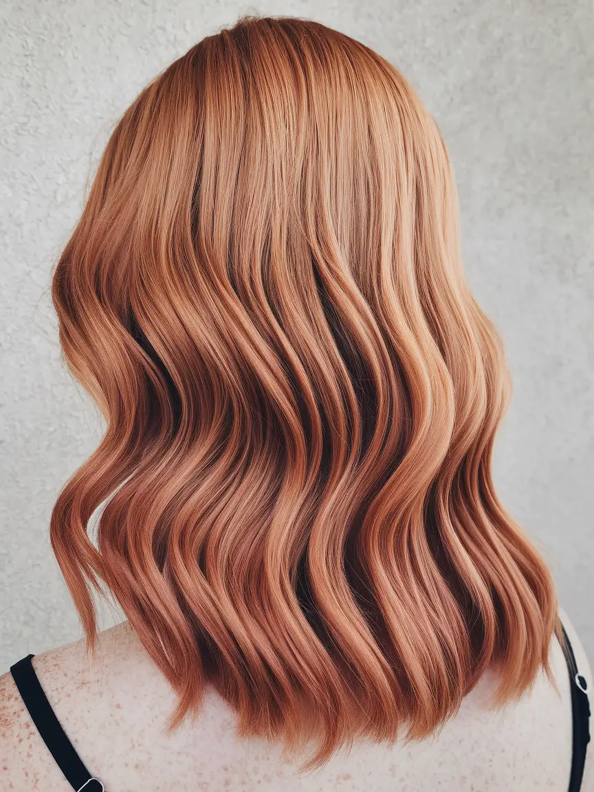 Soft Copper Waves easy fall hairstyles medium length 2025