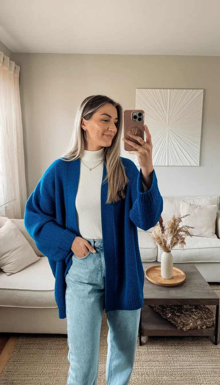 fall outfits for school black women+Casual But Crisp in Cobalt