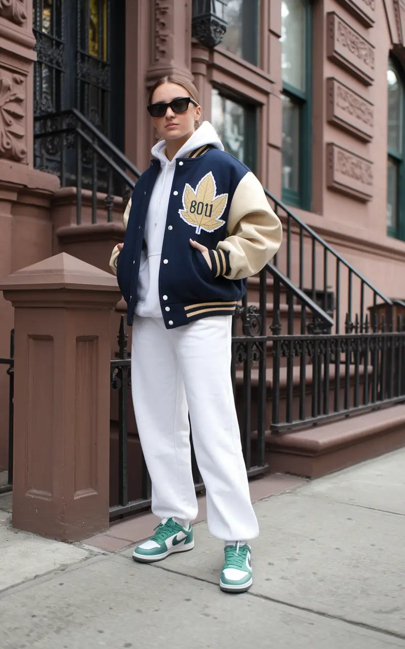 fall outfits for school sweatpants Varsity Cool for Laid-Back Days