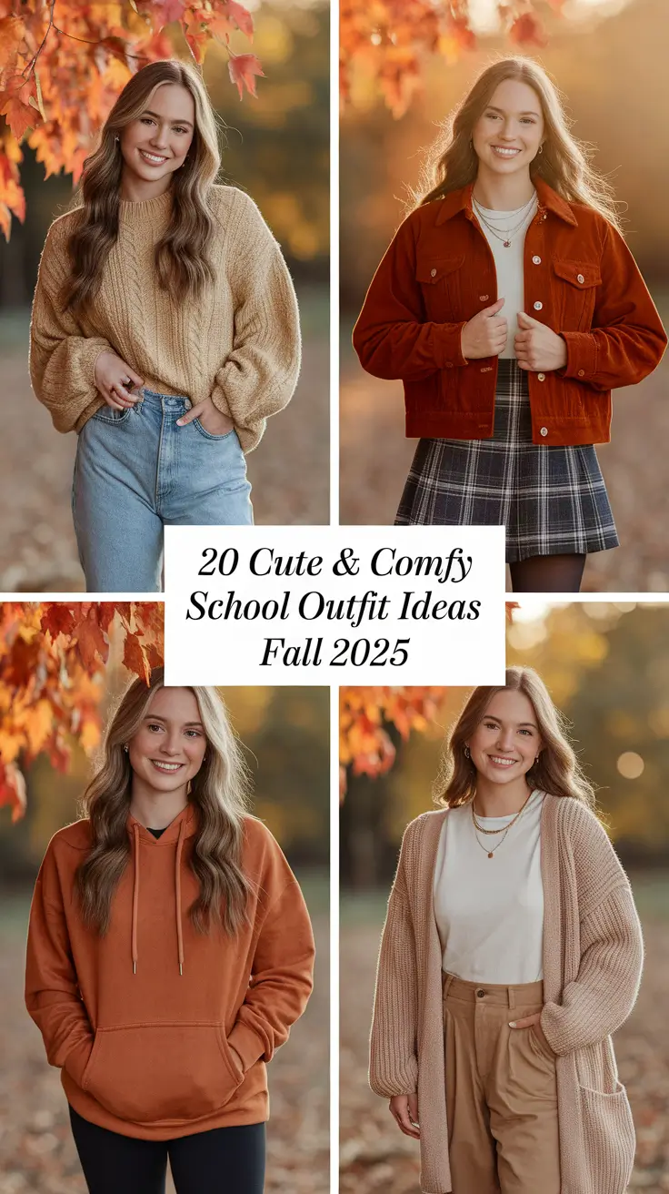 Cute & Comfy School Outfits Ideas – Fall 2025: Aesthetic Looks for Teens & Teachers